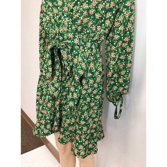 Boho Floral Green Dress Womens Large - Picture 7 of 8